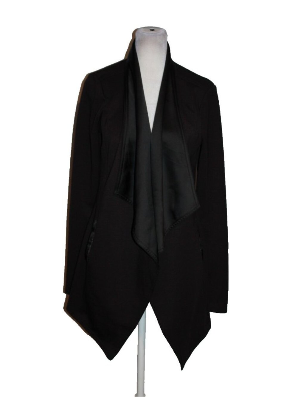 White House Black Market Black Satin Trim Blazer Size Small S Dressy Formal